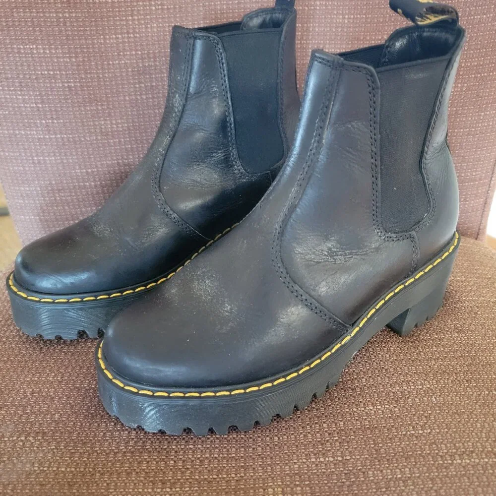 DR MARTENS Rometty Wyoming Leather Platform Chelsea Boots 37 / 6 - Picture 10 of 13